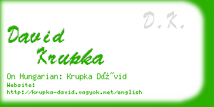 david krupka business card